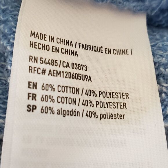 American Eagle Blue Cropped Terry Cloth Sweatshirt - Picture 4 of 4